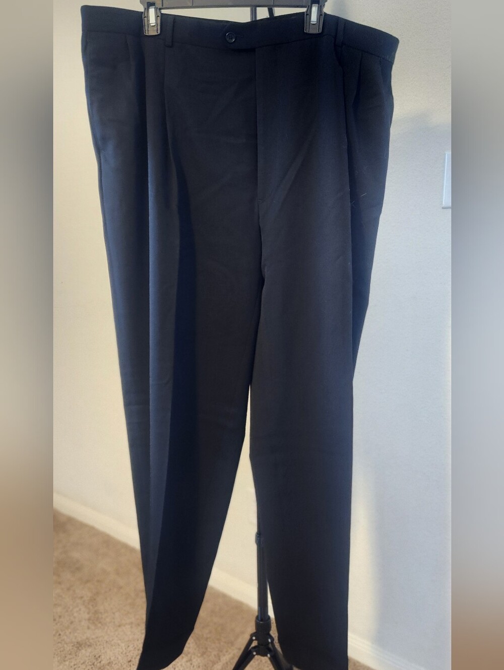 Pronto Uomo Black Flat-Front Dress Pants